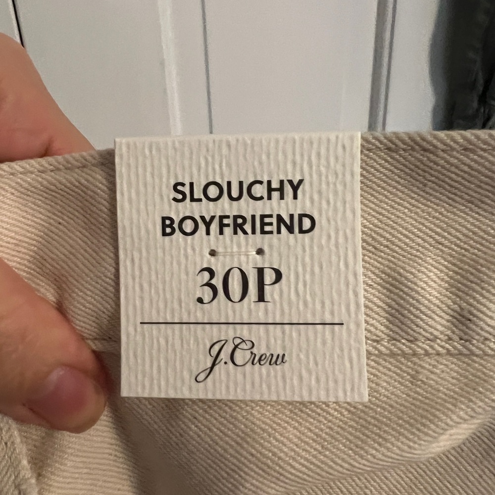 J. Crew Ecru Slouchy boyfriend jean- size 30p